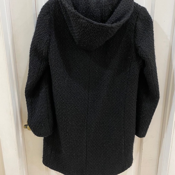 ❣️HP❣️Calvin Klein wool black boucle hooded coat - Picture 4 of 11